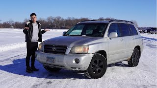 I took my Sh*t box Toyota Highlander Ice Racing and I crashed!!!