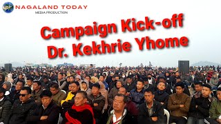 NDPP candidate Kekhrie Yhome from 10th Northern Angami-1 Assembly  campaign kick-off in Kohima.