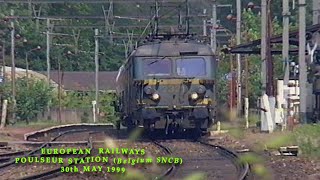 European Railways in the 1990s Poulseur Station (Belgium SNCB) on 30th May 1999