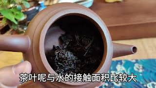 大壶泡普洱茶比小壶优势明显，六个指标都有比较不错的表现。