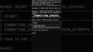 Plugins Helping MySQL Secure Installation: CONNECTION_CONTROL
