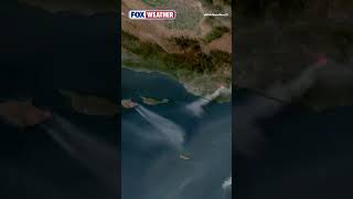 California wildfires erupt on satellite