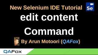 New Selenium IDE - Part 65 - edit content Command