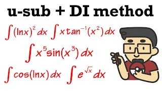 Integrals with both u-substitution & integration by parts (DI method)