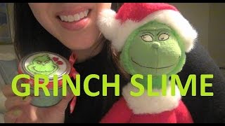 ASMR: MAKING GRINCH SLIME | HOLIDAY CRAFTS