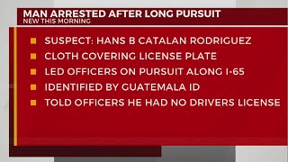 Man arrested after leading pursuit across Davidson County