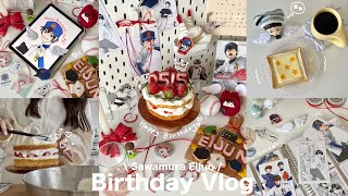 Vlog │ 推しの誕生日をお祝いするオタクの休日🎂❤️￤アイシングクッキー&ケーキ作り￤推しのイラストを描くことに挑戦ᝰ✍🏼￤安定のモーニング作り☕️⟡.· etc.