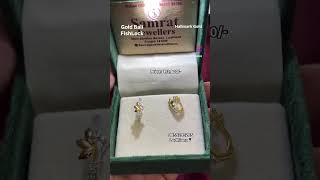 Hallmark gold fish lock bali..lightweight gold wali #goldearrings #goldjewellery #jewellerydesign