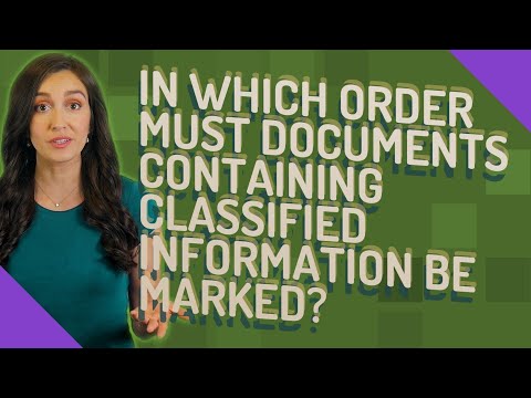Which order must classified documents be marked?