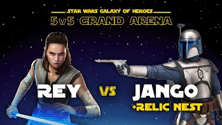 5v5 - Rey vs Jango + Nest | SWGOH GAC Counters