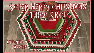 Scrap Happy Christmas Tree Skirt Crochet Pattern