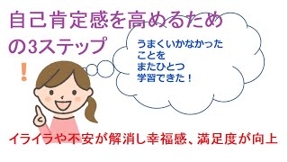 自己肯定感を高めるための3ステップ(第一ステップ)見て実践すればイライラや不安を解消し幸福感、満足度が向上する動画