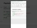 Python program to find the factorial of a number #python #shorts