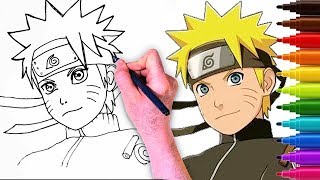تعليم رسم ناروتو من انمي ناروتو شبودن | رسم ناروتو ازوماكي | How to draw Naruto Uzumaki