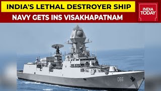 Boost To Firepower: INS Visakhapatnam, Guided-Missile Destroyer Ship Inducted Into Indian Navy