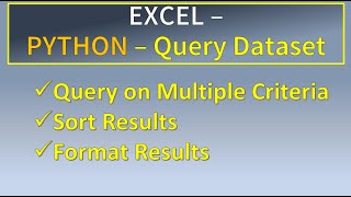 Excel Python Query Dataset