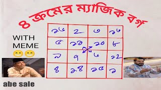 ৪ ক্রমের ম্যাজিক বর্গ গঠনের নিয়ম | class 8 math chapter 1 | 4×4 magic square ৪ ক্রমের ম্যাজিক বর্গ