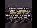 WORLD POPULATION DAY 2022