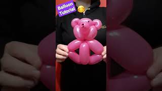 Balloon Teddy Bear 😊💖 balloon animals for begginer #balloonanimalsforbegginer #twisting #balloonart