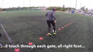 12 cone technical dribbling exercise