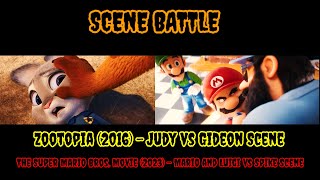 Zootopia (2016) - Judy Vs Gideon Scene vs TSMBM (2023) - Mario and Luigi vs Spike Scene | SB