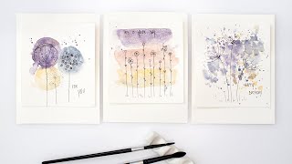 DIY Watercolor floral cards idea for any occasion