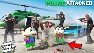 Shinchan And Franklin Attacked By Police For Searching Missing Mafia In GTA 5!