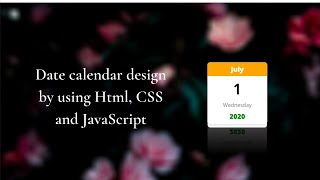 Mini calendar design in Vanilla JavaScript | Simple calendar for your blog