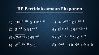 Himpunan penyelesaian pertidaksamaan eksponen