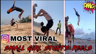 SMALL GIRL STUNT - Viral Instagram Reels Flips Video's  | Raja UDC | Rajkumar Karki | RK FLIPPER