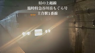 昼の上越線/臨時特急谷川岳もぐら号/土合駅1番線