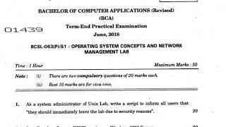 BCSL-063 practical question paper june 2018