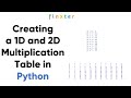 How to Display a 1D and 2D Multiplication Table in Python?