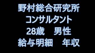 野村総合研究所　コンサルタント　28歳男性　給与明細