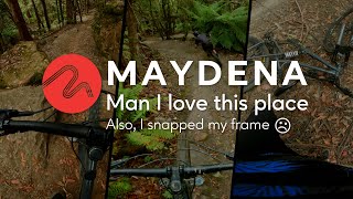 Man I love this place - Also I snapped my frame (Maydena Bike Park)