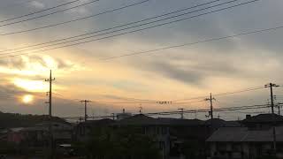 夕陽ライブ0910@岡山市南区・17時51分頃「雲越しの夕陽」(リックン)