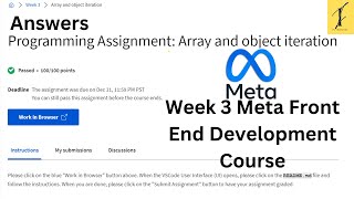 Programming Assignment: Array and object iteration Week 3 | Cousera | Meta Front End Certificate