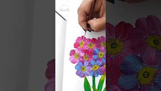 COLORFUL Easy Acrylic Painting Flowers UNLOCK Your creative side  #art #shorts #creative
