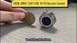GROW GM861 UART/USB Interface 1D/2D Barcode Scanner Module With Stainless Steel Enclosure