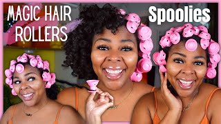 How to do Magic Hair Rollers on Natural Hair | Spoolies | The PERFECT SPIRAL CURL