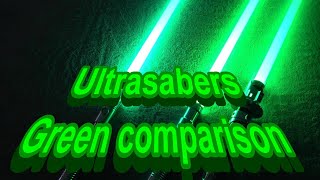 Ultrasabers Green lightsaber LED comparison [Consular Green vs Sun Rider's Destiny]