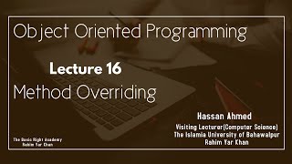 Lecture 16 Method Overriding in Java in Urdu/Hindi | Object Oriented Program