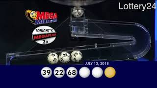 2018 07 13 Mega Millions Numbers and draw results