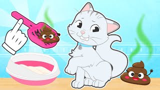 BABY PETS 🐱💩 Kitty Kira learns how to poo in the litter box