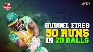 Watch Russel hitting 50 runs in 20 balls   | Highlights 2019 | GT20 Canada