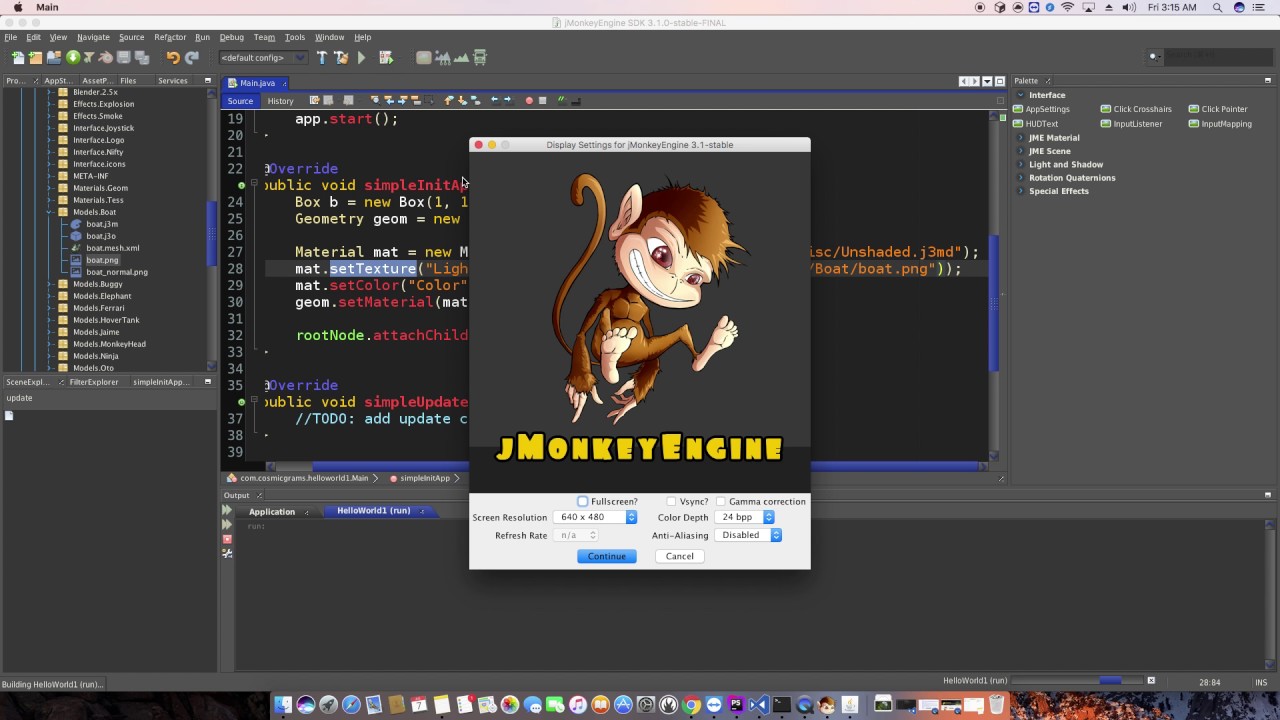 Jmonkeyengine 3 1 Getting Started Ep 1 Setup Running Textures