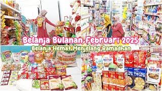 BELANJA BULANAN FEBRUARI 2025. GROCERY SHOPPING. BONGKAR DAN SUSUN STOCK BULANAN  #groceryshopping