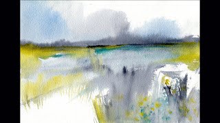 Semi-abstract watercolor landscape painting - creating a new color palette