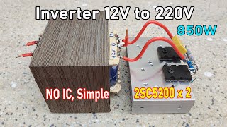 Inverter 12v to 220v 850w using C5200 transistor no IC #034