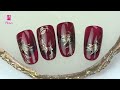 special burgundy red gold nail art nailstamping.com